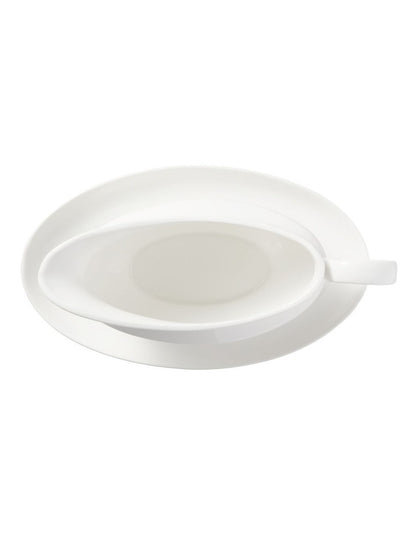 White Basics Gravy Boat And Saucer 550ml Gift Boxed in White