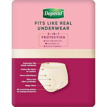 Depend Real Fit Regular Incontinence Underwear For Women Large 8 pack