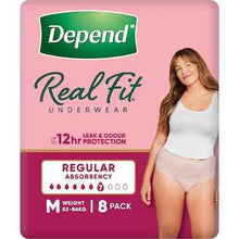 Depend Real Fit Regular Incontinence Underwear For Women Medium 8 pack