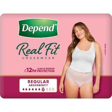 Depend Real Fit Regular Incontinence Underwear For Women Medium 8 pack