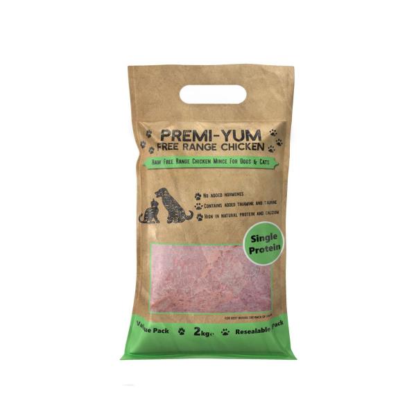PREMI-YUM FREE RANGE CHICKEN MINCE FOR DOG OR CAT 2KG