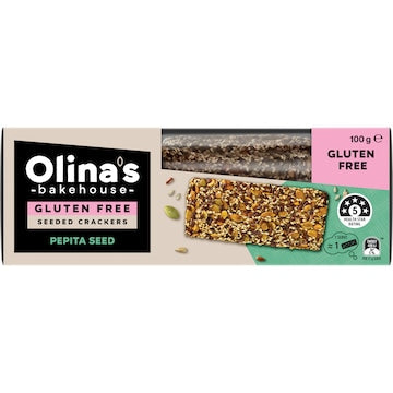 Olina's Bakehouse Gluten Free Seeded Crackers Pepita Seed 100g