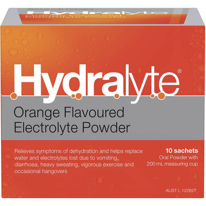 Hydralyte Powder Sachets Orange 10 Sachets