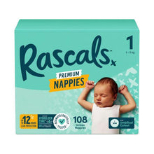 RASCALS PREMIUM NAPPIES SIZE 1 (3-5KG) 108 PACK