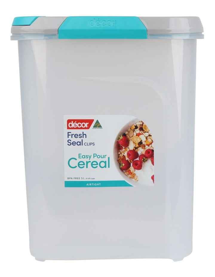 Fresh Seal Clips Cereal Server Food Storage 5L in Clear/Teal