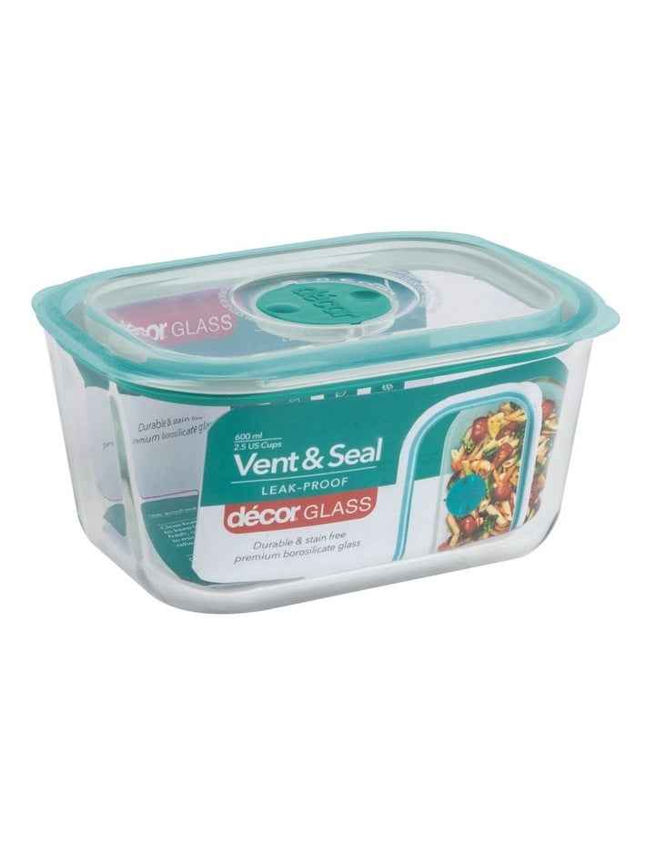 Vent And Seal Glass Oblong Food Storage 600ml in Clear