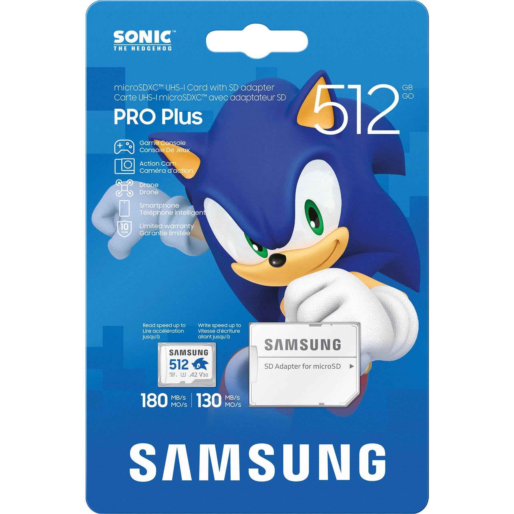 Samsung PRO Plus Sonic the Hedgehog™ 512GB MicroSD Card