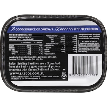 Safcol Sardines In Springwater 110g