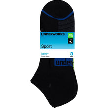 Underworks Sport Low Cut Black Men's Socks 7 To 10 3 Pack