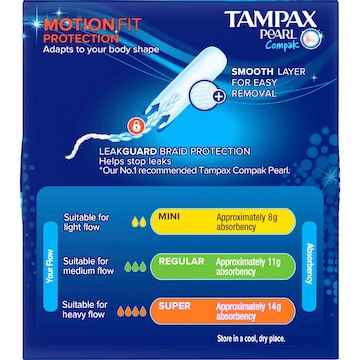 Tampax Tampons Pearl Compak Mini 18 pack