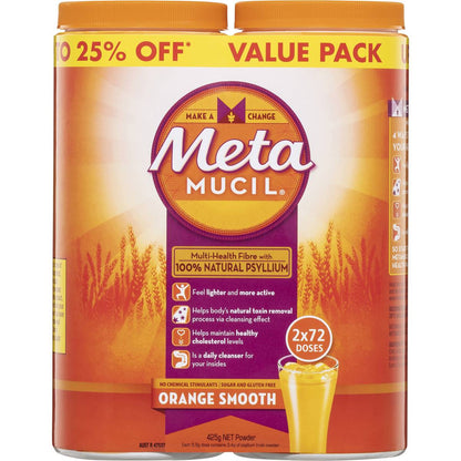Metamucil Orange Smooth 425g x 2 Pack