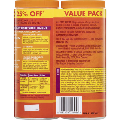 Metamucil Orange Smooth 425g x 2 Pack
