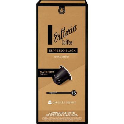 Vittoria Espresso Black Coffee Capsules 10 Pack