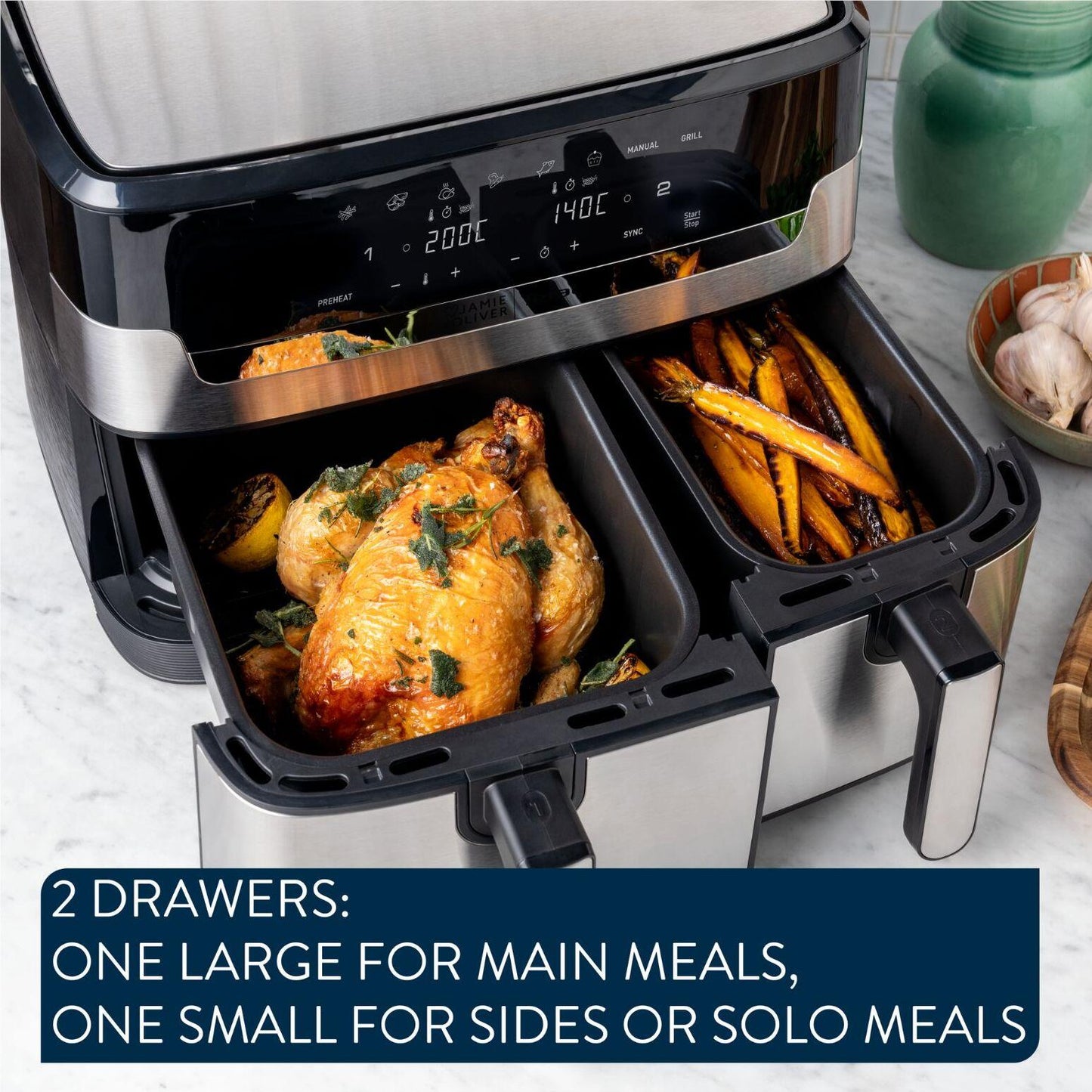 Tefal Jamie Oliver Dual Easy Fry & Grill XXL Air Fryer