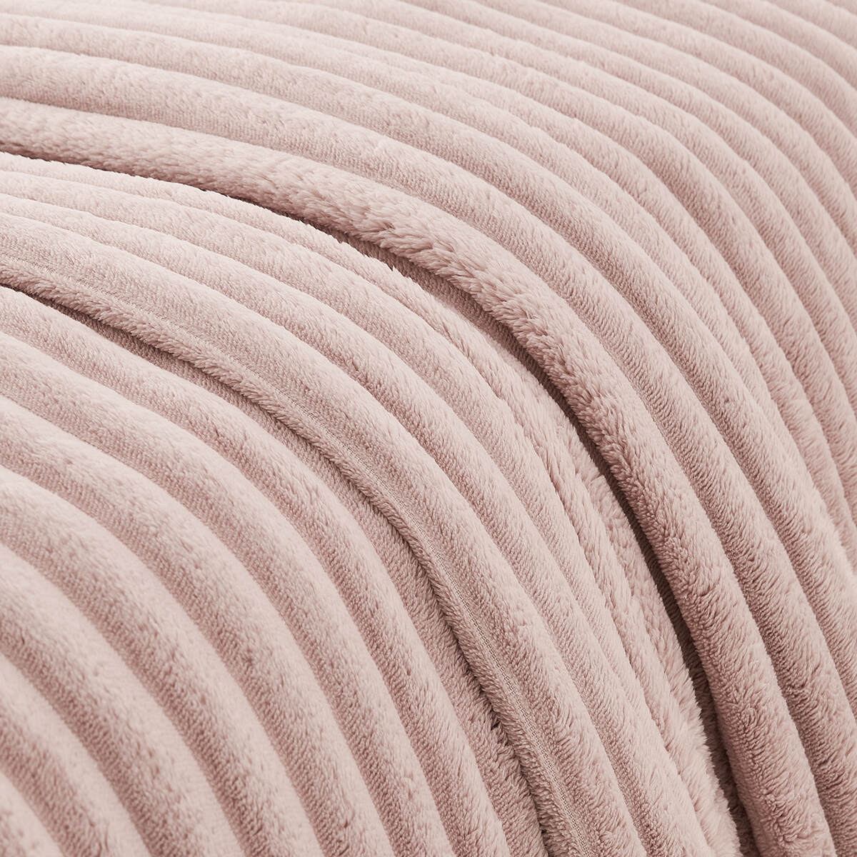 Plush Ribbed Blanket - Double/Queen Bed, Pink