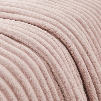 Plush Ribbed Blanket - Double/Queen Bed, Pink