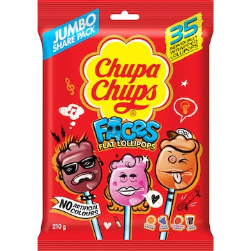 Chupa Chups Faces Flat Lollipops 35 pack