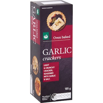 Woolworths Garlic Crackers 185g