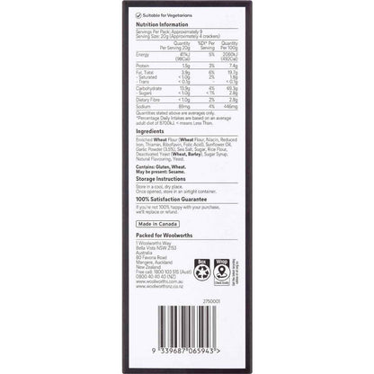 Woolworths Garlic Crackers 185g