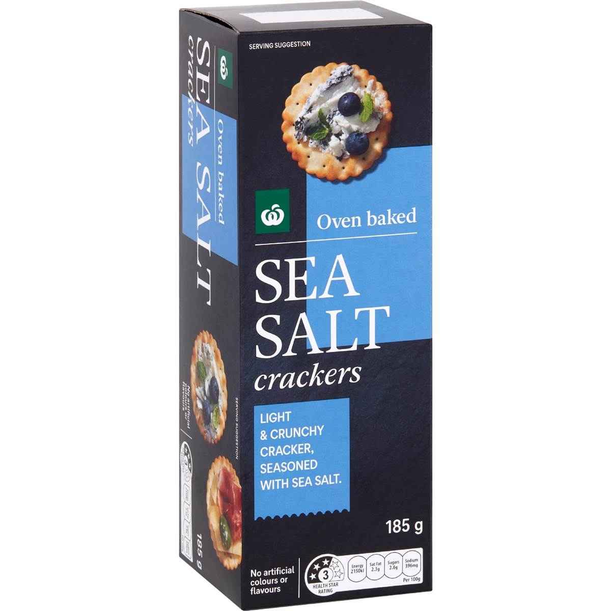 Woolworths Sea Salt Crackers 185g