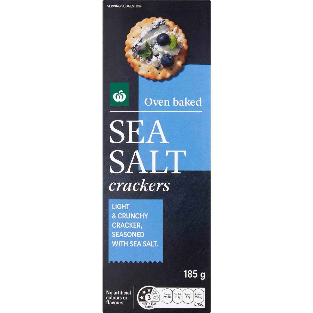 Woolworths Sea Salt Crackers 185g