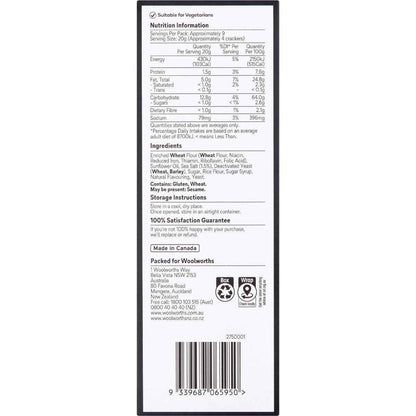 Woolworths Sea Salt Crackers 185g