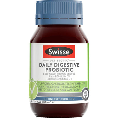 Swisse Ultibiotic Daily Digestive Probiotic Capsules 30 pack