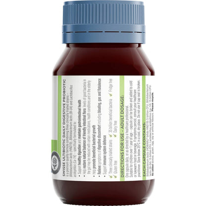 Swisse Ultibiotic Daily Digestive Probiotic Capsules 30 pack