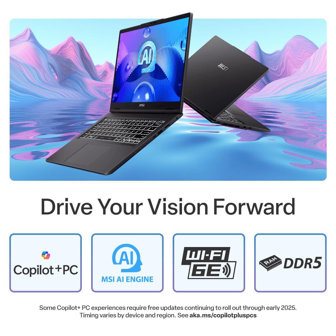 MSI Venture A14 AI+ 14" 2.8K OLED 120Hz Next-Level Laptop (Ryzen AI 7) [512GB]