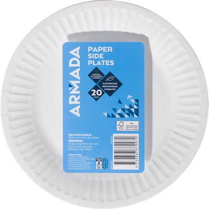 Armada Paper Side Plates White 20 pack