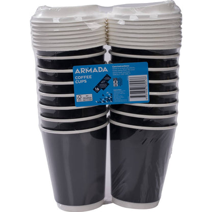 Armada Coffee Cups With Lids 16 pack