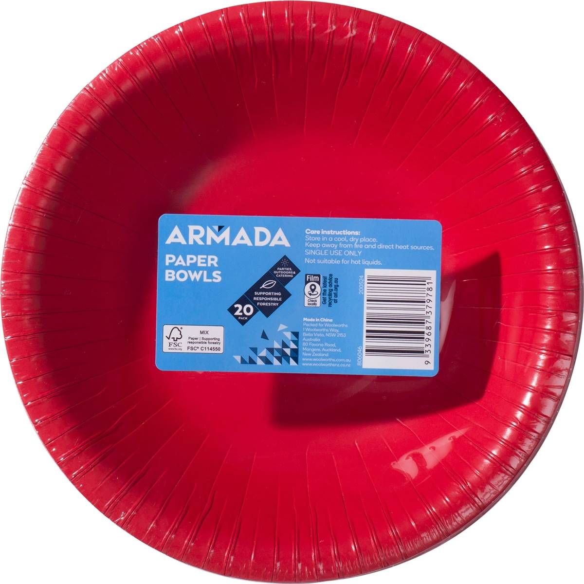 Armada Paper Bowls Coloured Assorted 20 pack