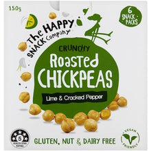 The Happy Snack Company Roasted Chickpeas Lime & Cracked Pepper 6 pack