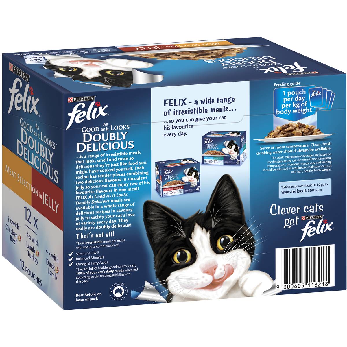 Felix Adult Doubly Delicious Meat Selection In Jelly Cat Food 85g x12 Pack