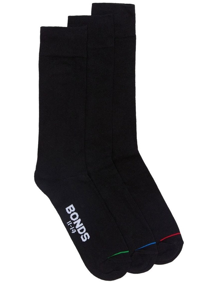 Mens Oxford Business Socks 3 Pack in Black