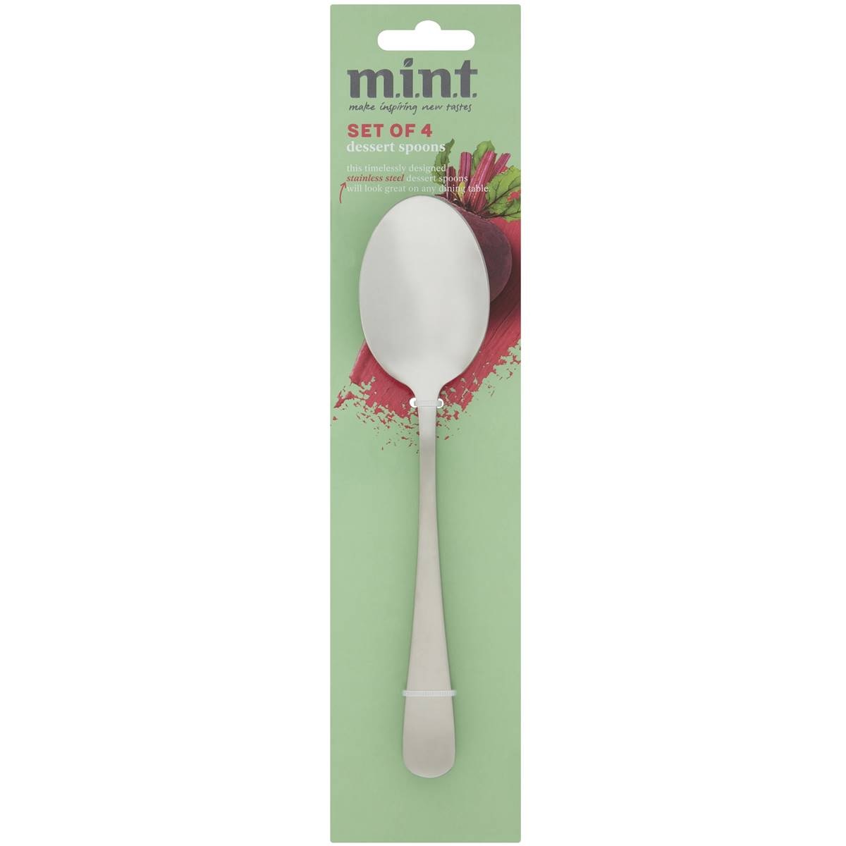 MINT Dessert Spoons Stainless Steel 4 Pack