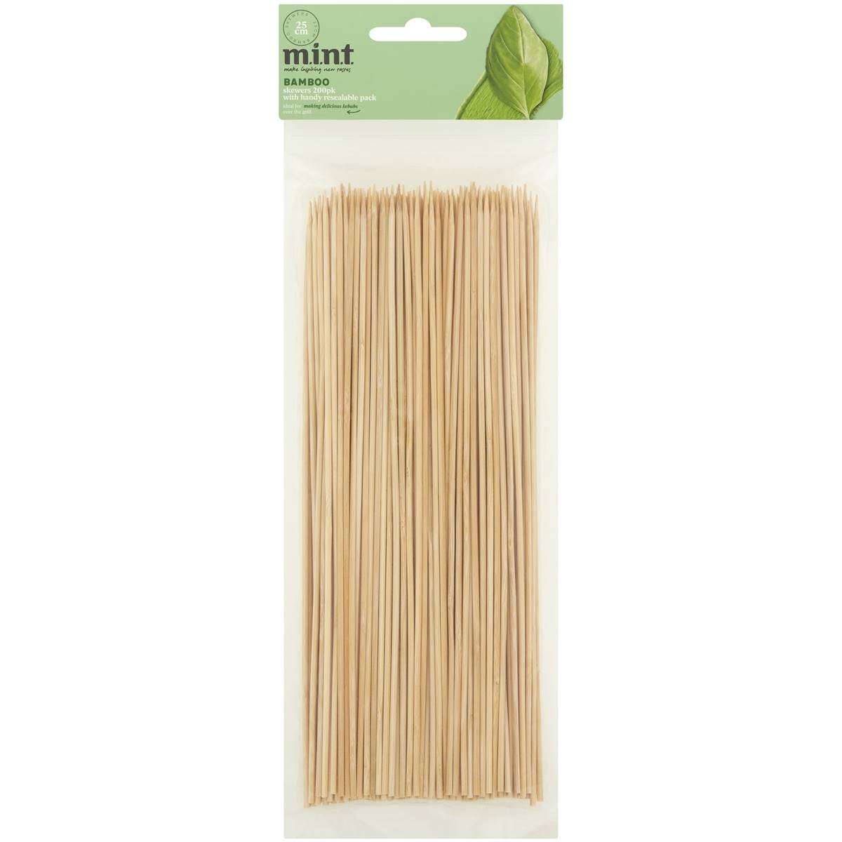 MINT Bamboo Skewer 25cm 200 Pack