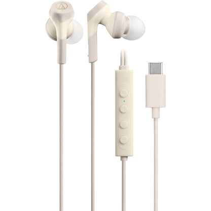 Audio-Technica USB-C Wired Noise Cancelling In-Ear Headphones (Beige)