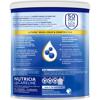 Aptamil Gold+ Colic & Constipation Baby Formula From 0-12 Months 900g