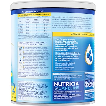 Aptamil Gold+ Colic & Constipation Baby Formula From 0-12 Months 900g