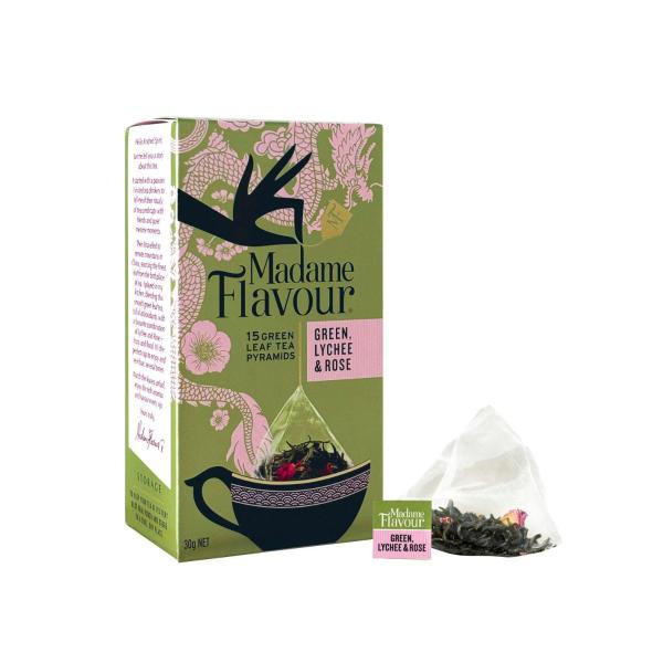 MADAME FLAVOUR GREEN LYCHEE ROSE PYRAMIDS 15 PACK