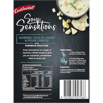 Continental Soup Sensations Garden Cauliflower & Four Cheese 31g x 2 pack