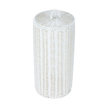 White Rattan Look Toilet Roll Holder
