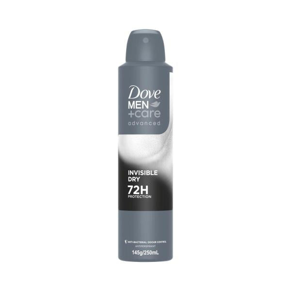 DOVE MEN DEODORANT ADVANCED 72HR AEROSOL INVISIBLE DRY 250ML