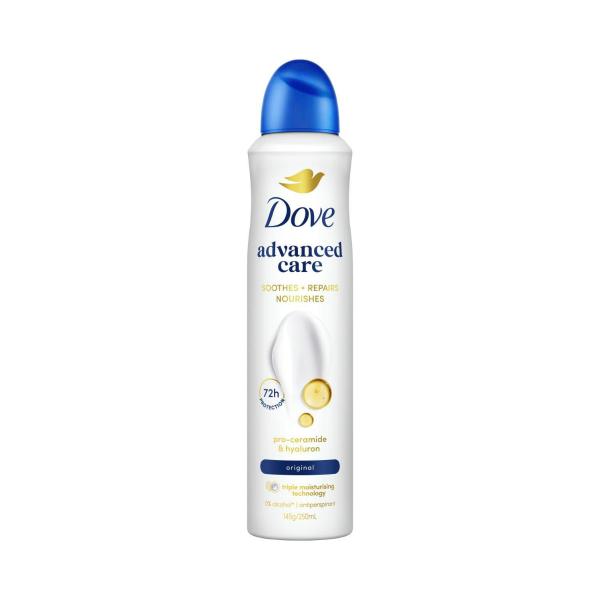 DOVE WOMEN DEODORANT ADVANCED 72HR AEROSOL ORIGINAL 250ML