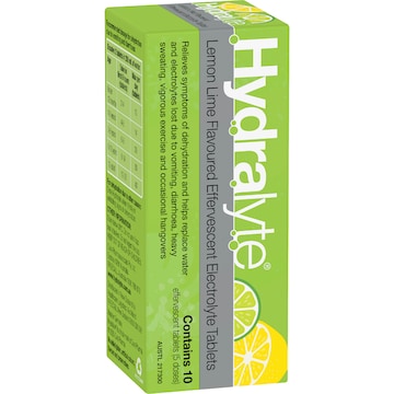 Hydralyte Lemon Lime Effervescent Tablets 10 pack