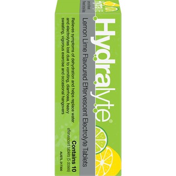 Hydralyte Lemon Lime Effervescent Tablets 10 pack