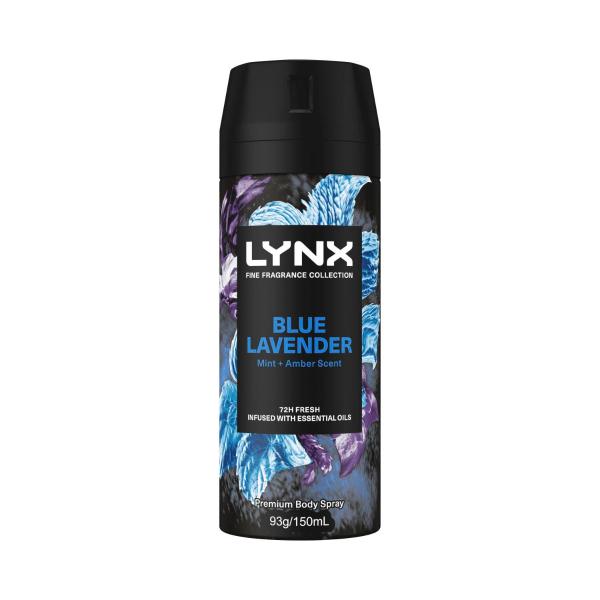 LYNX FINE FRAGRANCE DEODORANT BODY SPRAY BLUE LAVENDER 150ML