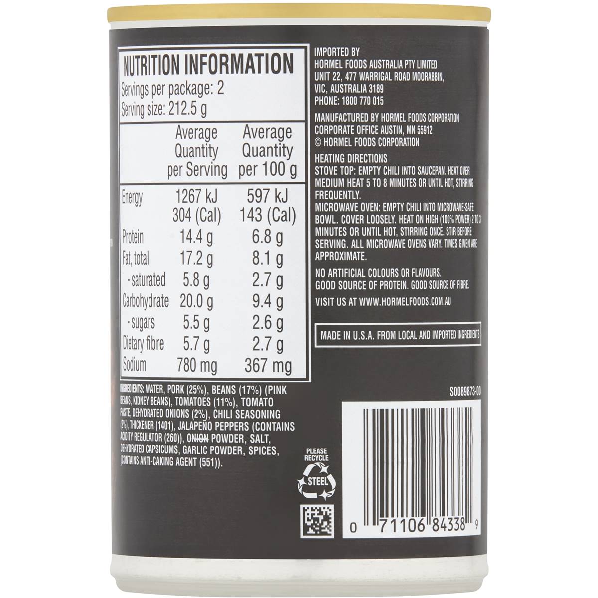 Stagg Classic Chili With Beans 425G