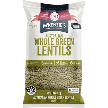McKenzie's Lentils Whole Green 375g